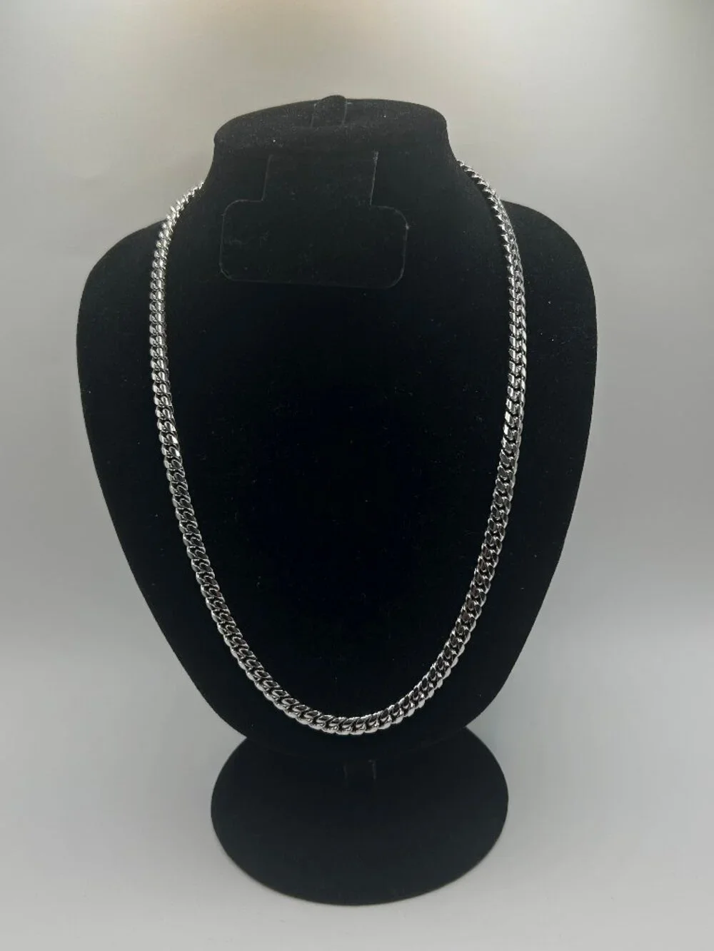 Real Silver Mens Cuban Chain Stainless Steel Plated 6mm 26 Inch Waterproof New